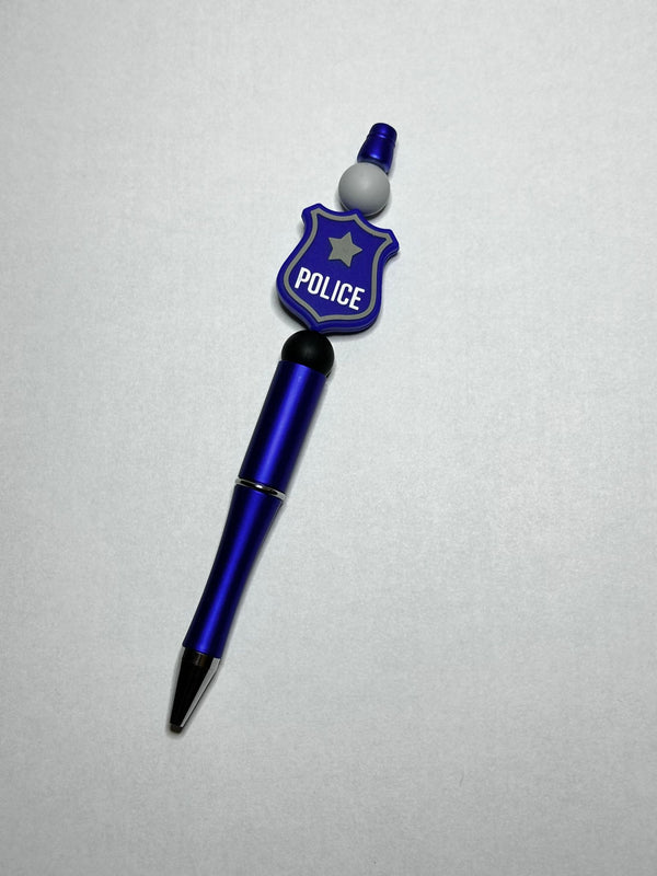 Police Silicone Beaded Pen