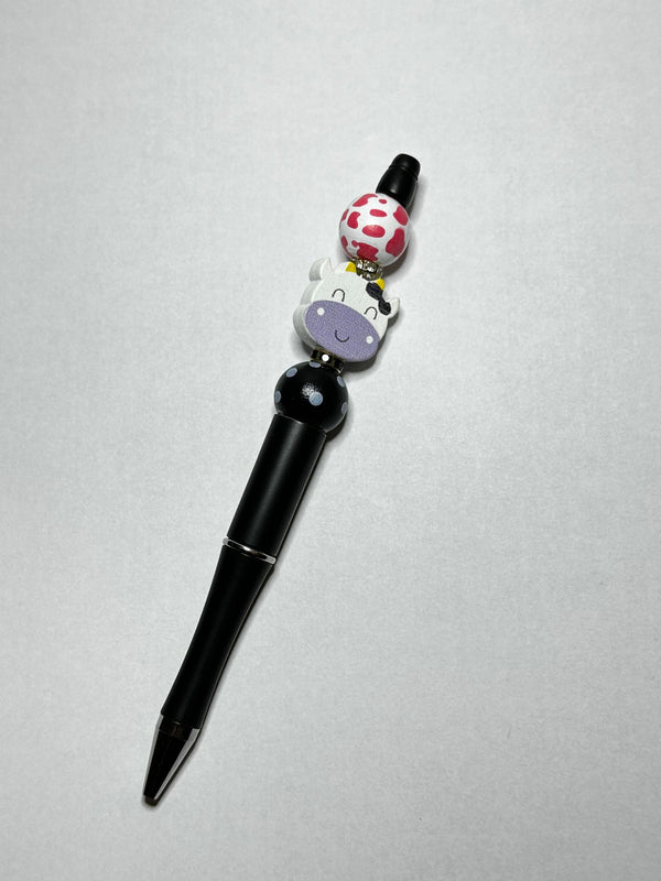Purple Cow Theme 3 Wooden Pens