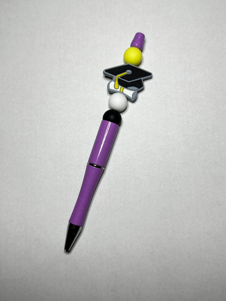 Graduation Cap Silicone Beaded Pen