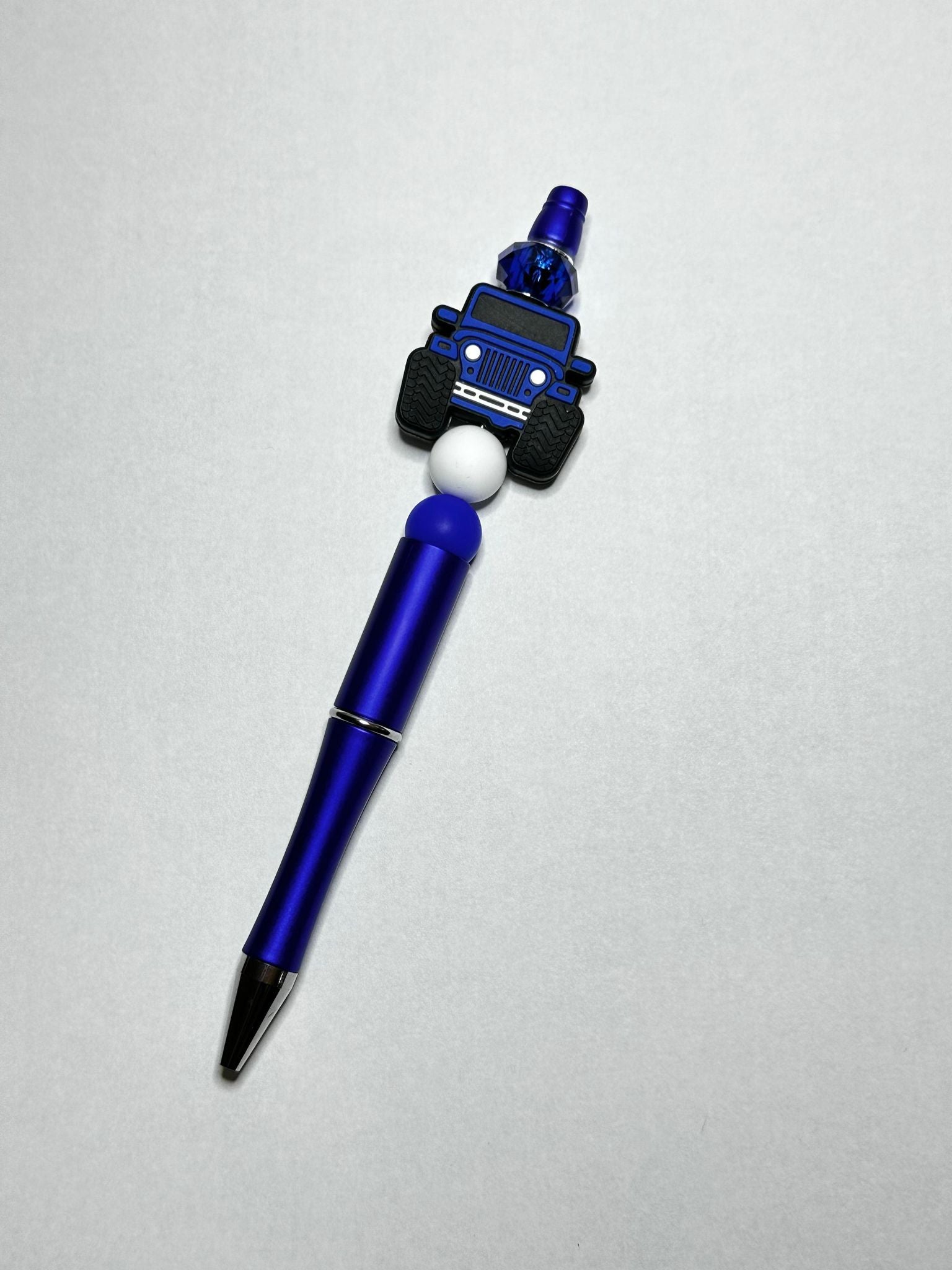 Blue Beep Beep Theme Silicone Beaded Pen