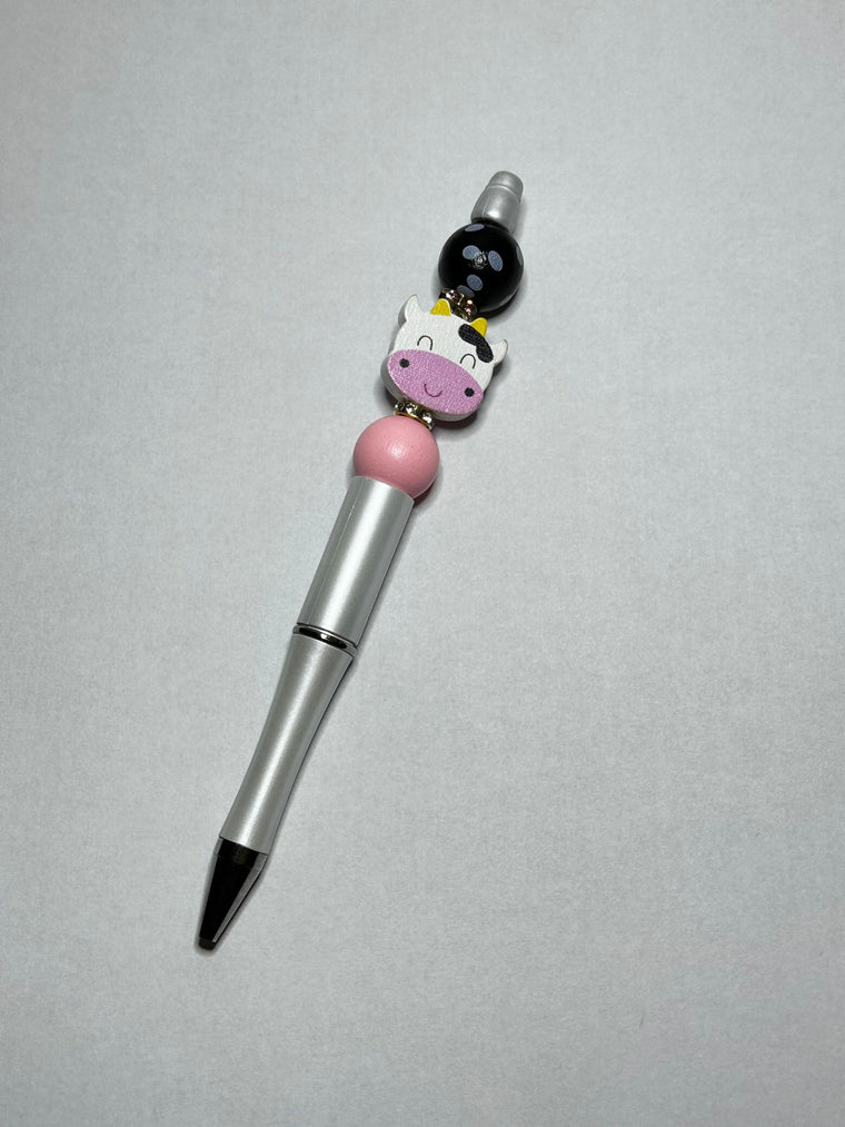 Pink Cow Theme 3 Wooden Pens
