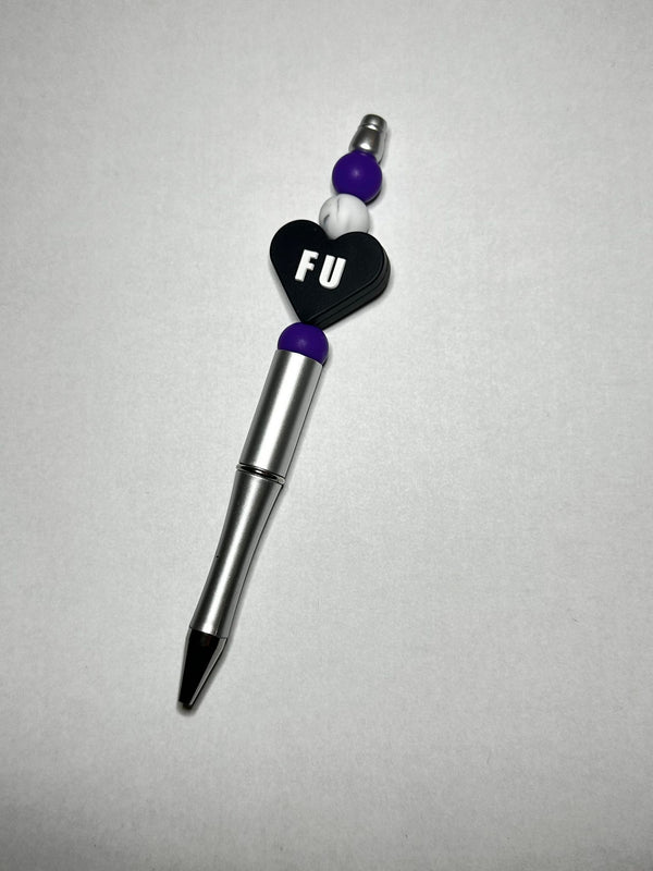 FU Heart Silicone Beaded Pen