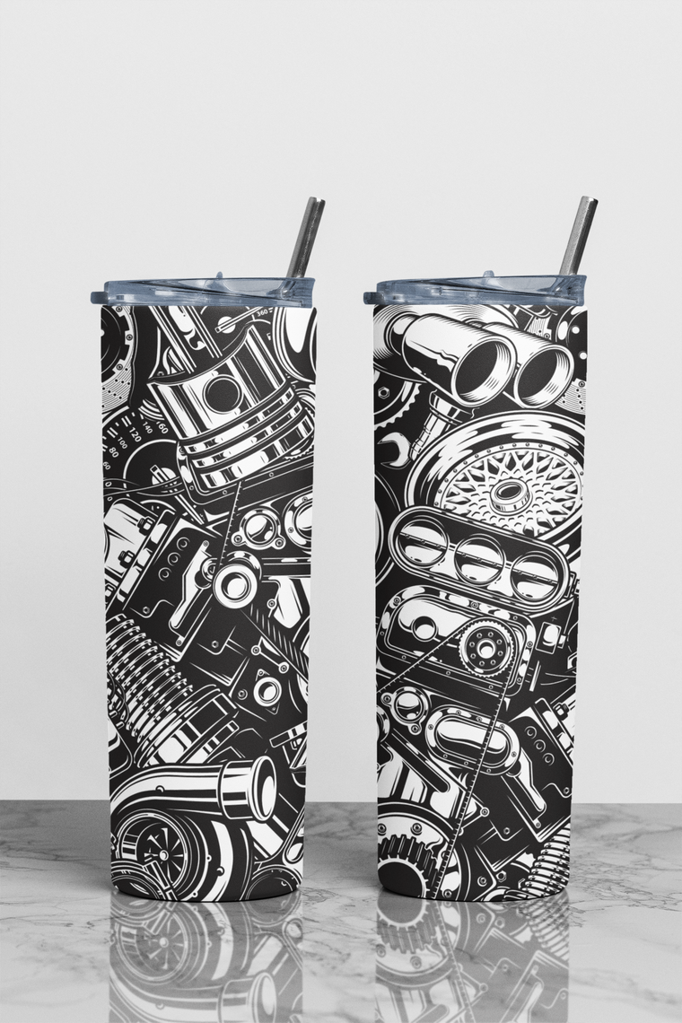 Car Parts Theme Sublimation Tumbler