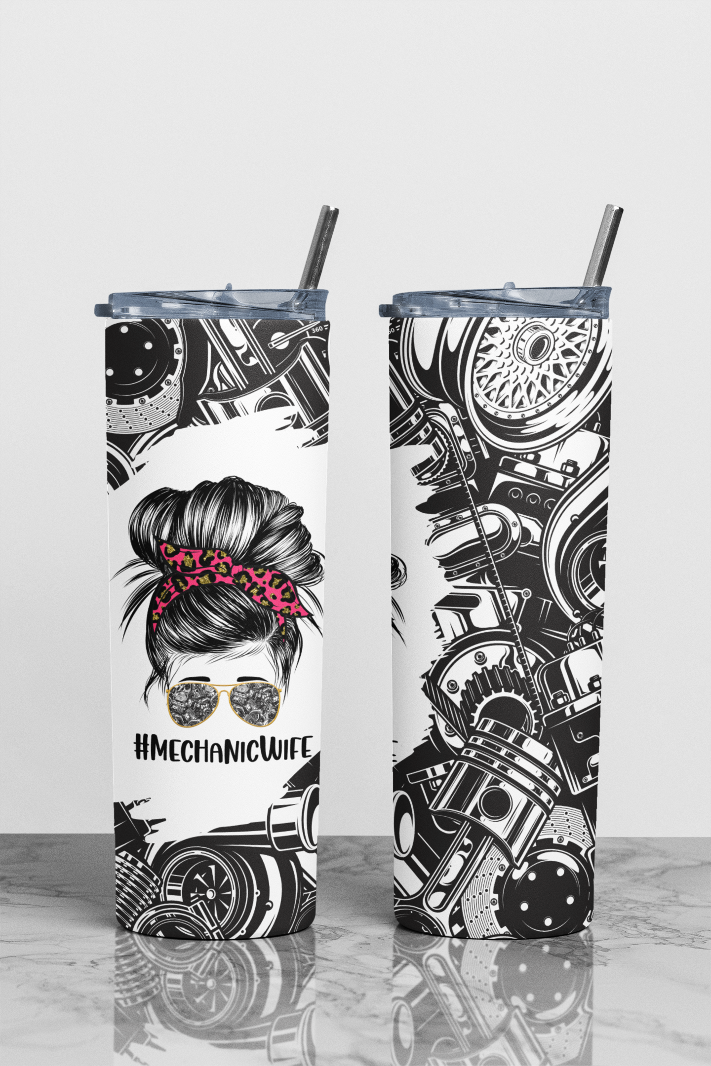 Mechanic Wife Car Theme Sublimation Tumbler