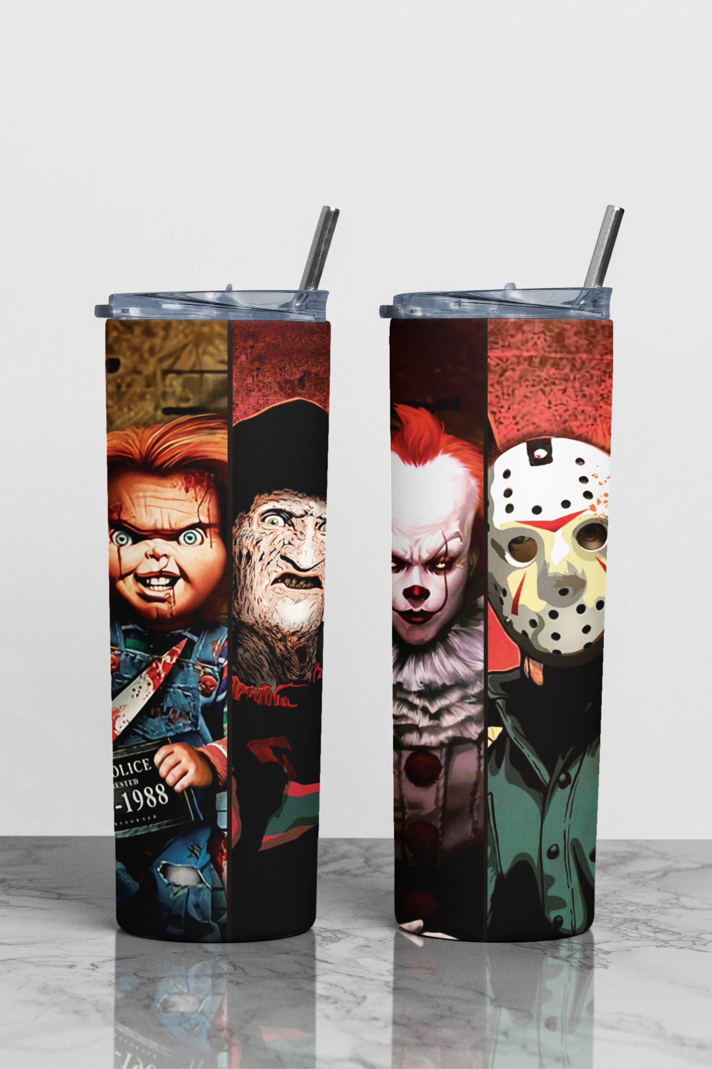 Scary Faces Sublimation Tumbler