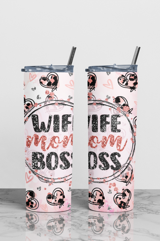 Wife Mom Boss Sublimation Tumbler