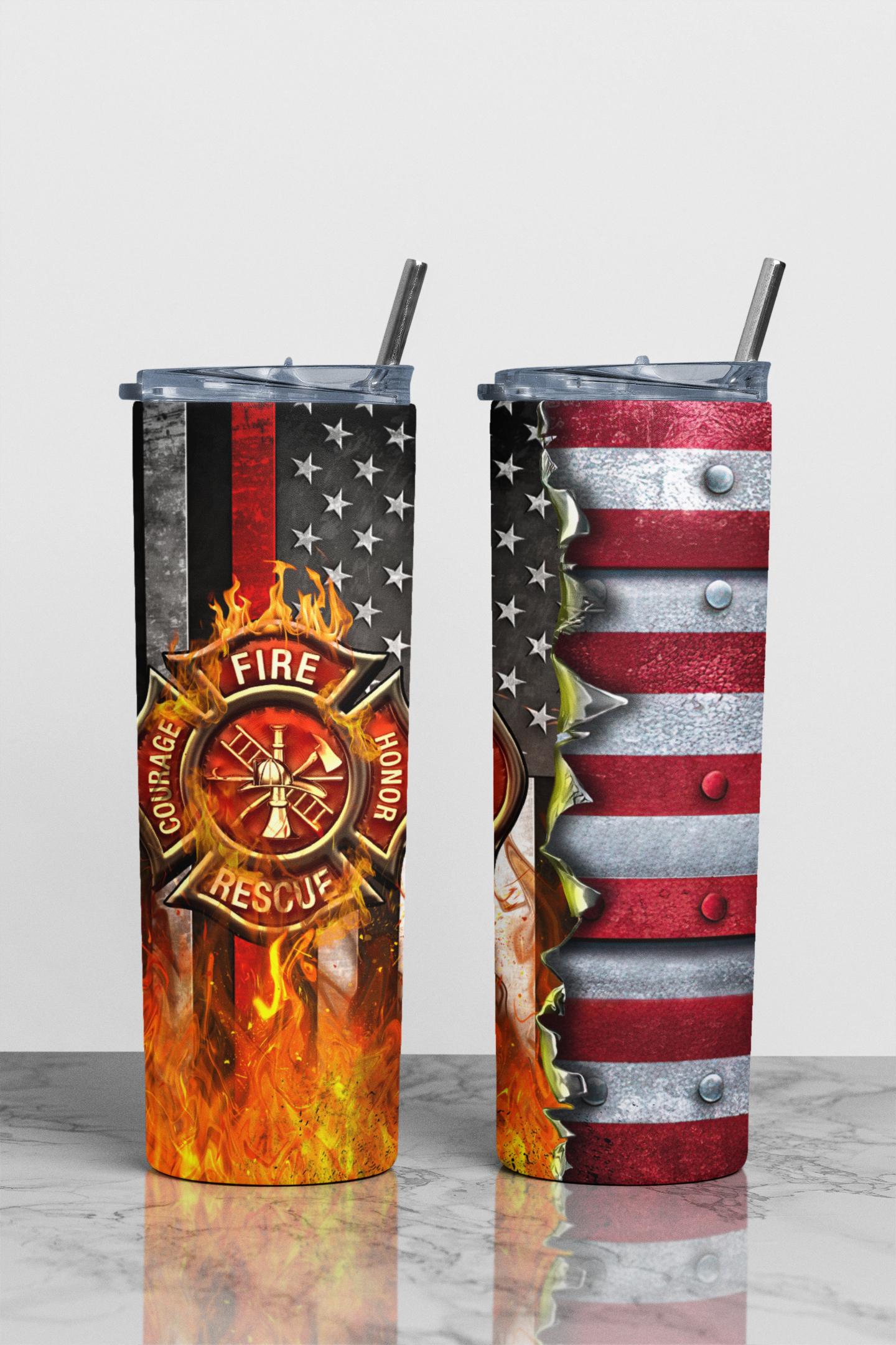 Fire Rescue Sublimation Tumbler